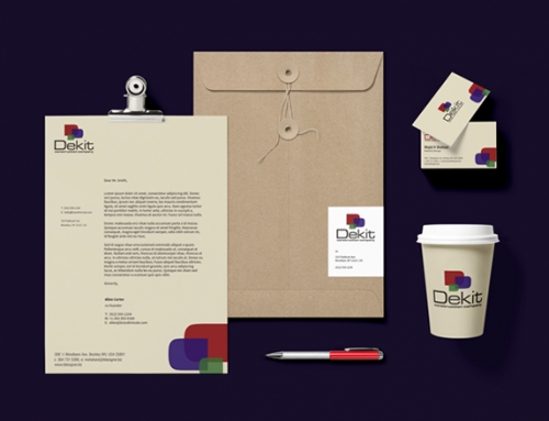 Dekit Logo – business card – letterhead – envelop – stationery design – Designed by Logoitech